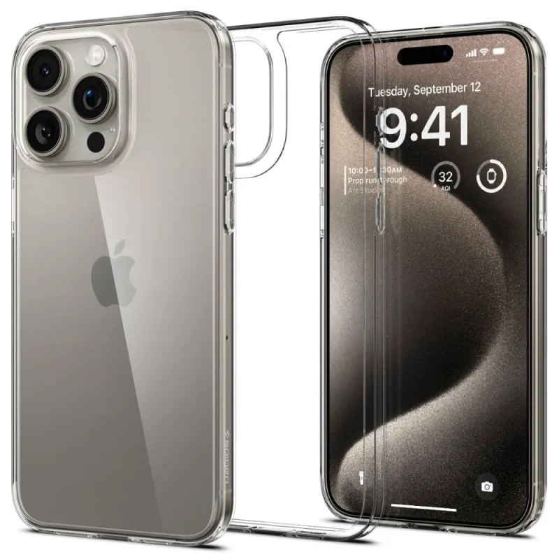 Hybridné puzdro Spigen Airskin pre iPhone 15 Pro Max – priehľadné