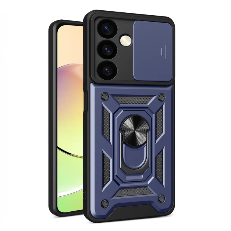 Pancierové puzdro Hybrid Armor Camshield pre Samsung Galaxy S24+ s krytom fotoaparátu - modré