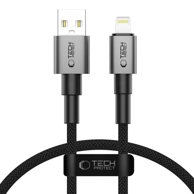 Tech-Protect Ultraboost DNA USB-A / Lightning kábel 12W/2,4A 25 cm - sivý