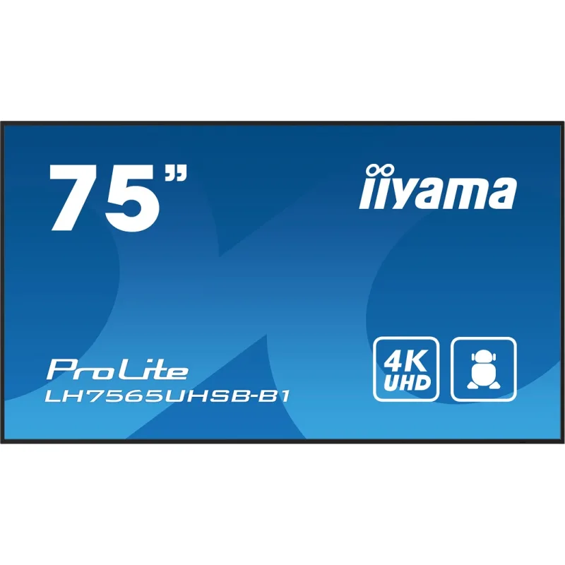 75" iiyama LH7565UHSB-B1: IPS, 4K UHD, Android, 24/ 7 LH7565UHSB-B1