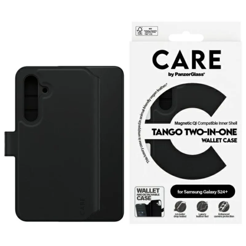 Peňaženkové puzdro CARE by PanzerGlass Feature Tango 2v1 pre Samsung Galaxy S24+ – čierne