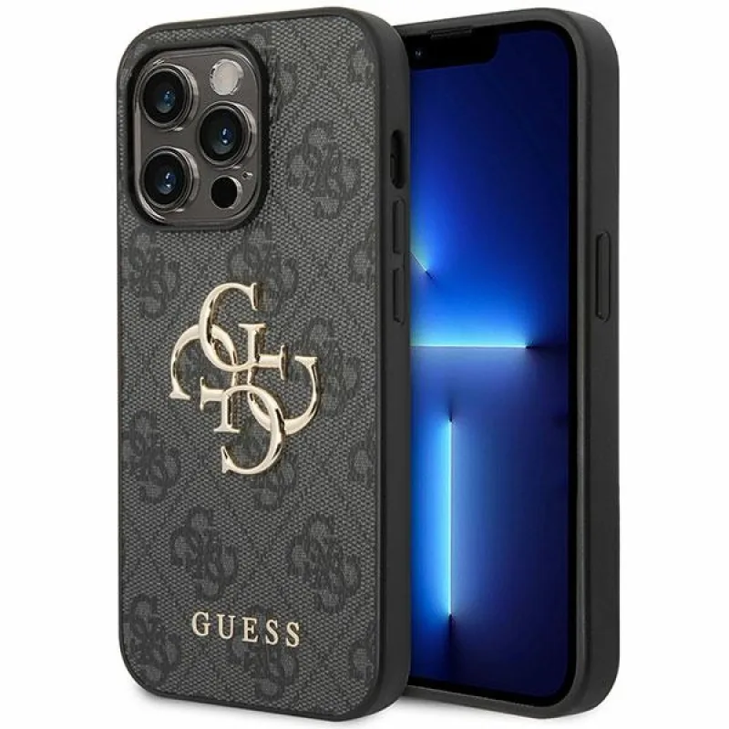 Guess GUHCP15L4GMGGR iPhone 15 Pro 6,1" sivý/sivý pevný obal 4G veľké kovové logo