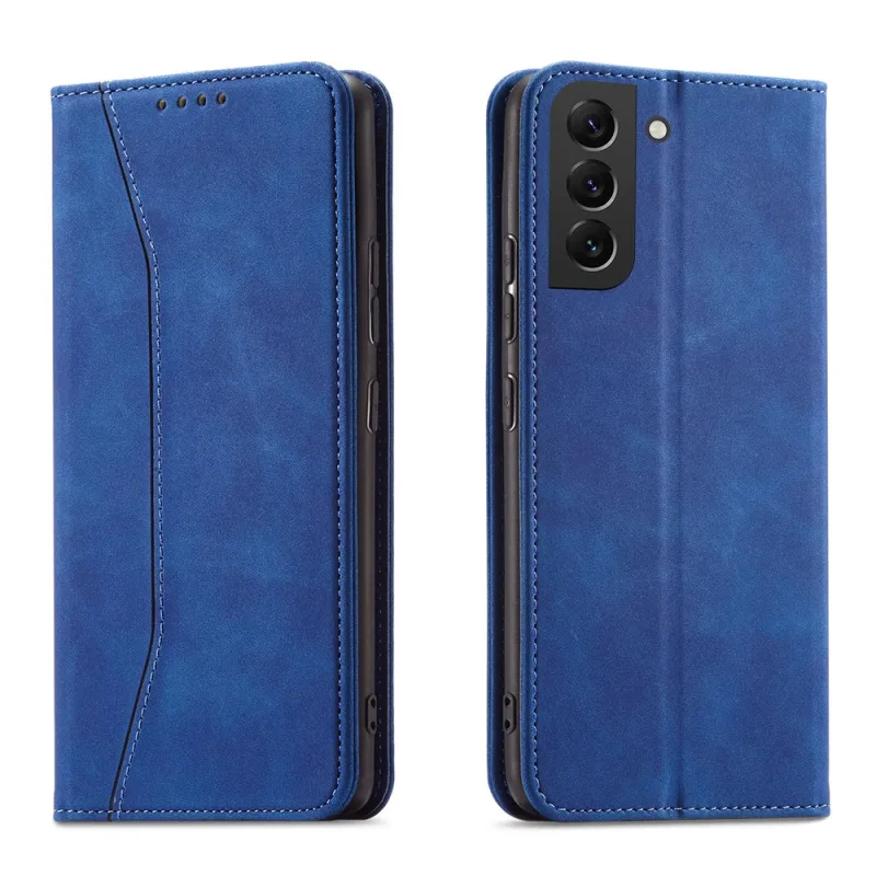 Magnet Fancy Case Case pre Samsung Galaxy S22 + (S22 Plus) Pouch Peňaženka Držiak karty Modrý