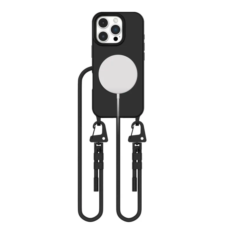 Puzdro MagSafe Case Tech-Protect MagNecklace pre iPhone 16 Pro Max – čierne