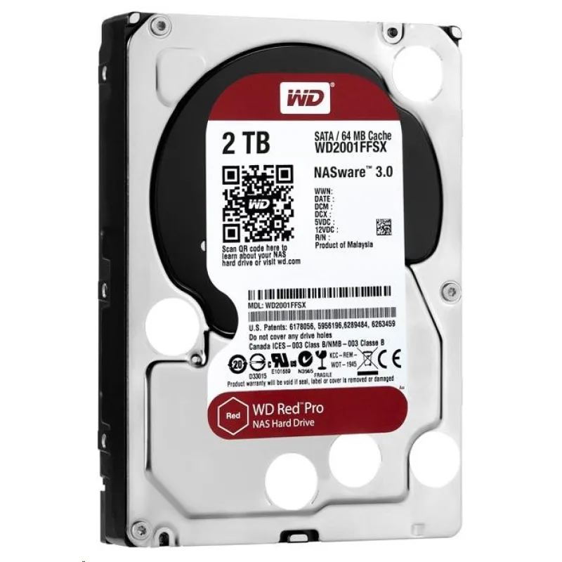 WD RED Pro NAS WD2002FFSX 2TB SATAIII/ 600 64MB cache, CMR WD2002FFSX