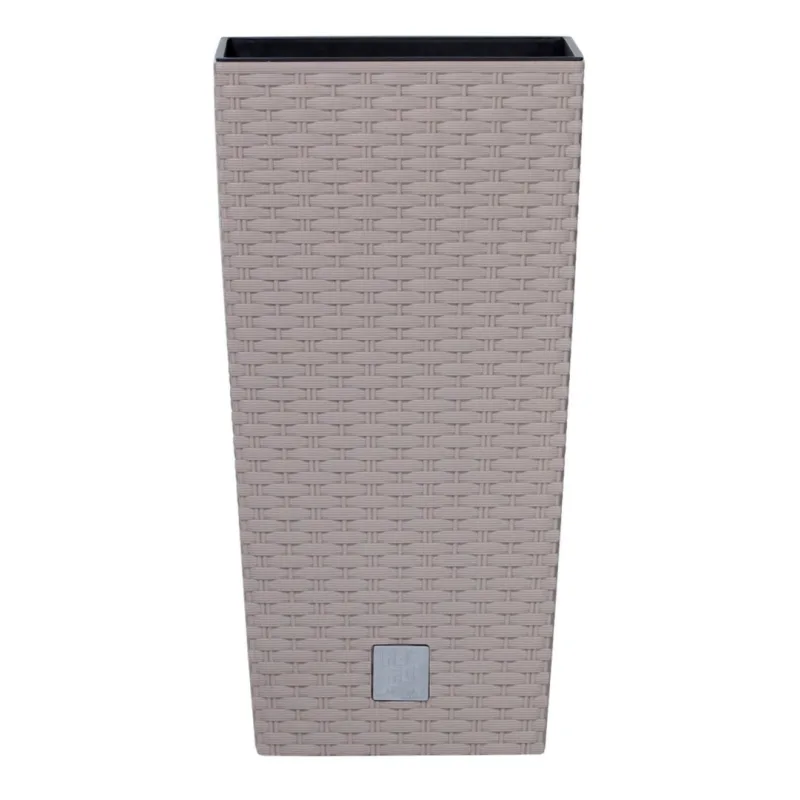 PROSPERPLAST Kvetináč RATO SQUARE plus vklad mocca 26,5 cm