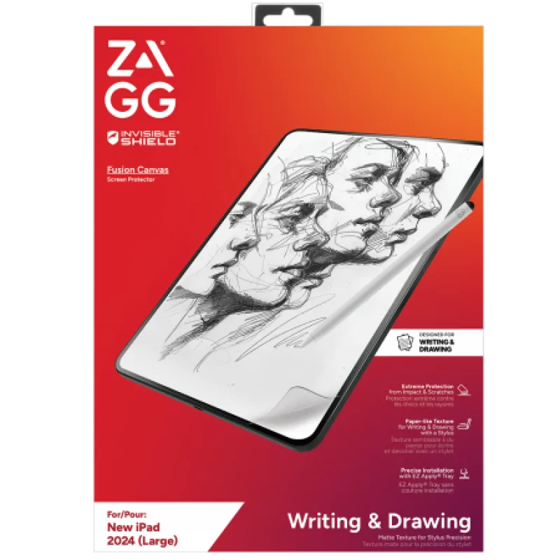 Antibakteriálna ochranná fólia na plátno ZAGG InvisibleShield Fusion imitujúca papier pre iPad Air 13" 2024