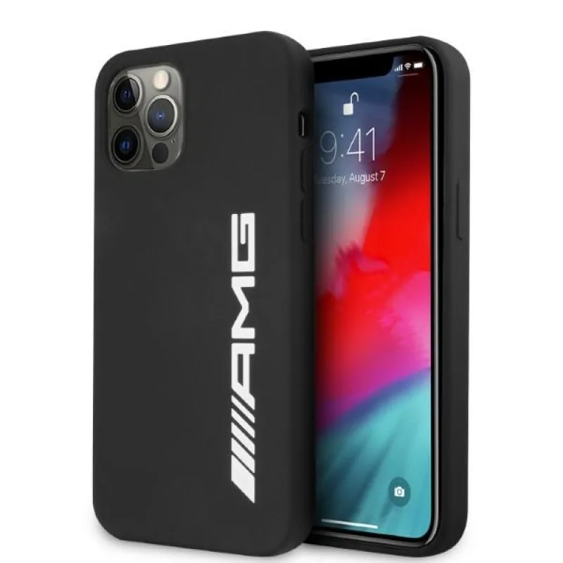 Púzdro AMG Silicone Big Logo pre iPhone 12 Pro Max - čierne