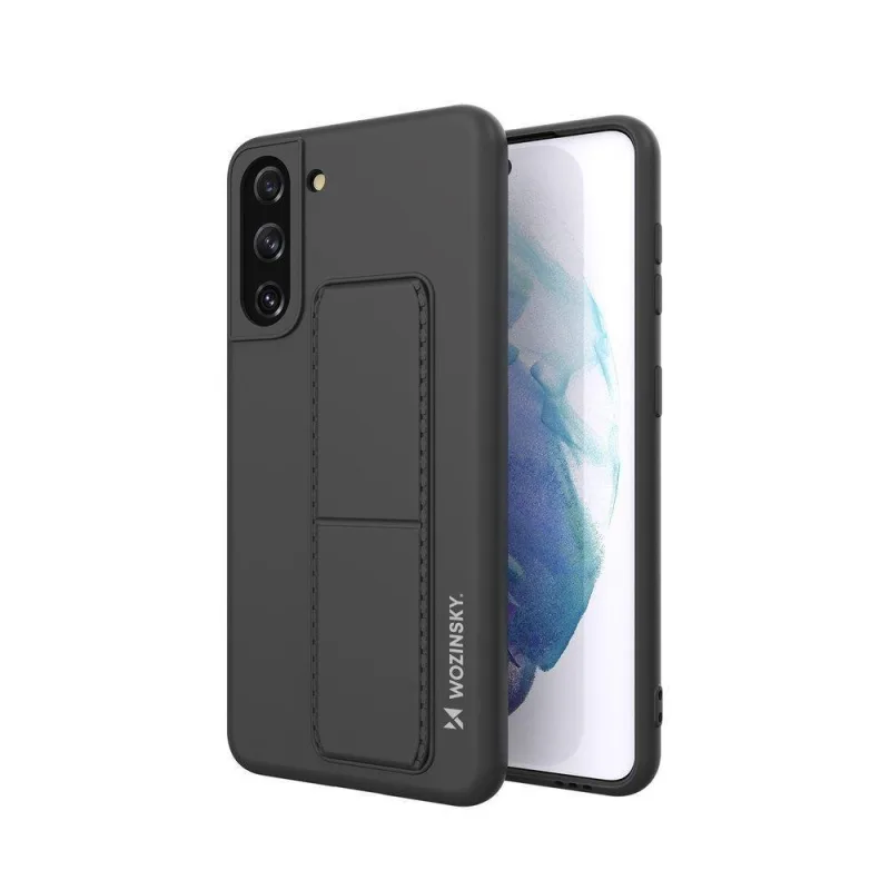 Wozinsky Kickstand Case silikónové puzdro so stojanom Samsung Galaxy S21+ 5G čierne
