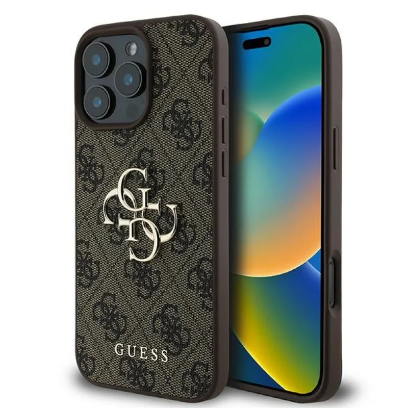 Puzdro Guess 4G Big Logo pre iPhone 16 Pro – hnedé