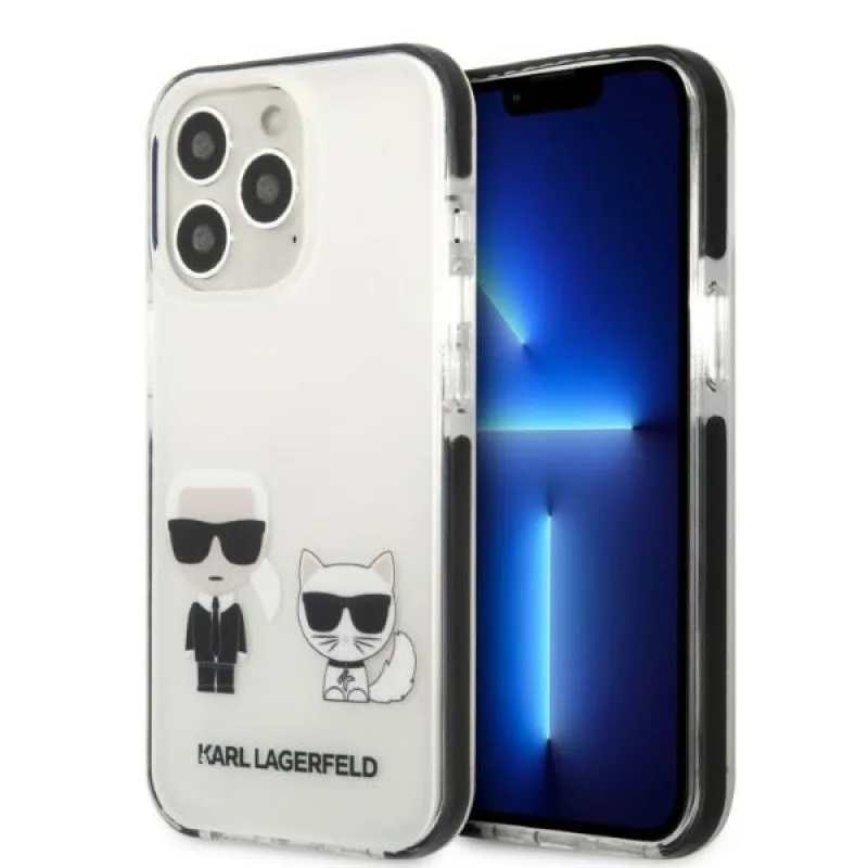 Karl Lagerfeld KLHCP13XTPEKCW pevné puzdro na iPhone 13 Pro Max 6,7" bielo/biele Karl&Choupette