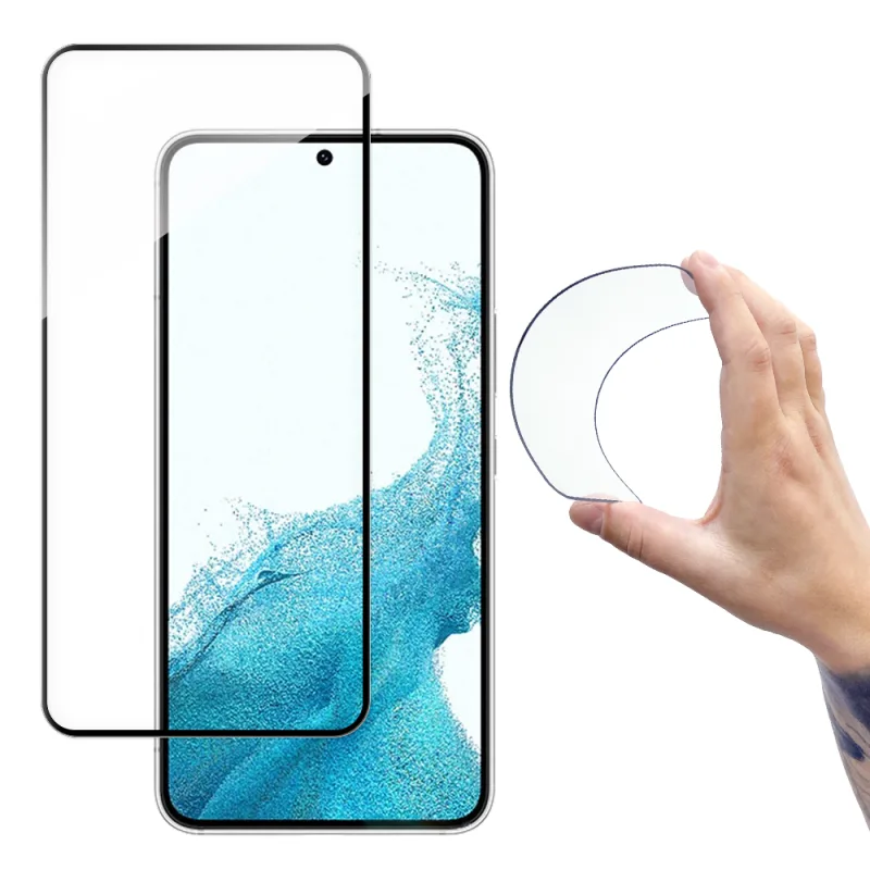 Wozinsky Full Cover Flexi Nano Glass Film Tvrdené sklo s rámom pre Samsung Galaxy S22 + (S22 Plus) Transparent