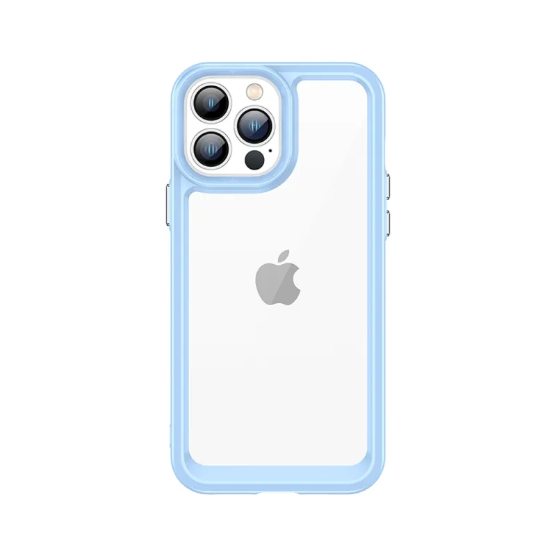 Pevný kryt Outer Space Case pre iPhone 12 Pro Max s gélovým rámom modrej farby