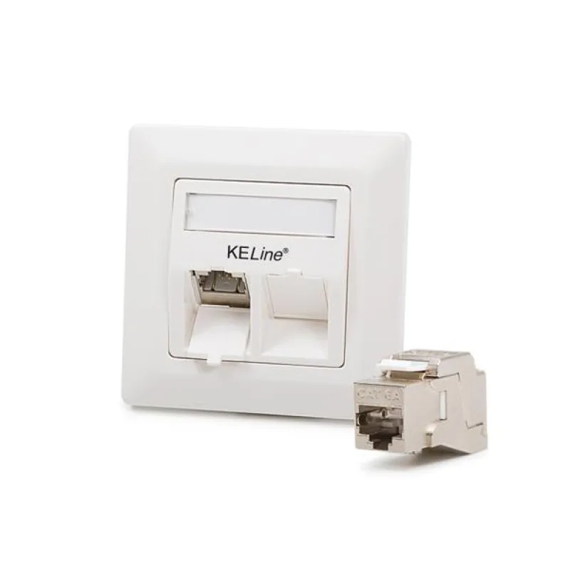 KELine zásuvka Modulo50 Cat6A, podpovrchová, osadená s 2xKEJ-C6A-S-10G…