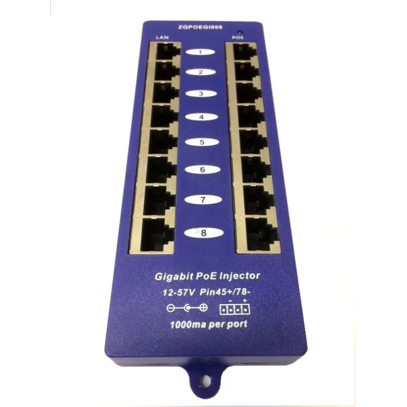 Gigabitový tienený 8-portový PoE panel POE-PAN8-GB