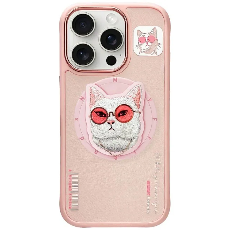 Puzdro Nimmy Glasses Cool Cat MagSafe Case pre iPhone 16 Pro Max – ružové