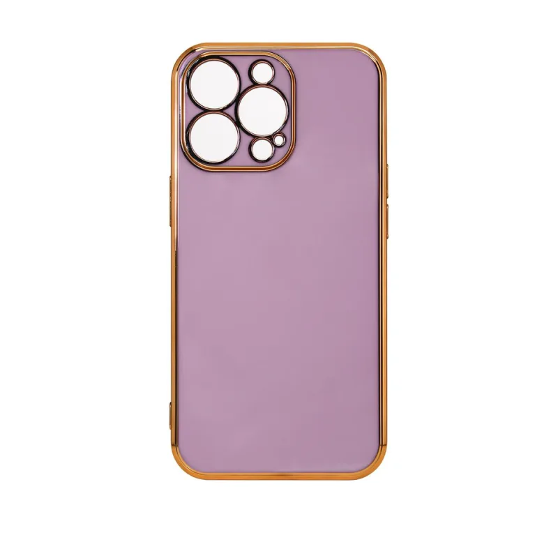 Lighting Color Case pre Xiaomi Redmi Note 11 gélový kryt so zlatým rámom fialový