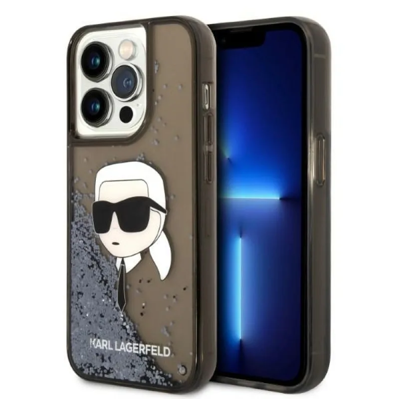Karl Lagerfeld KLHCP14LLNKHCK iPhone 14 Pro 6,1" čierne/čierne pevné puzdro Glitter Karl Head