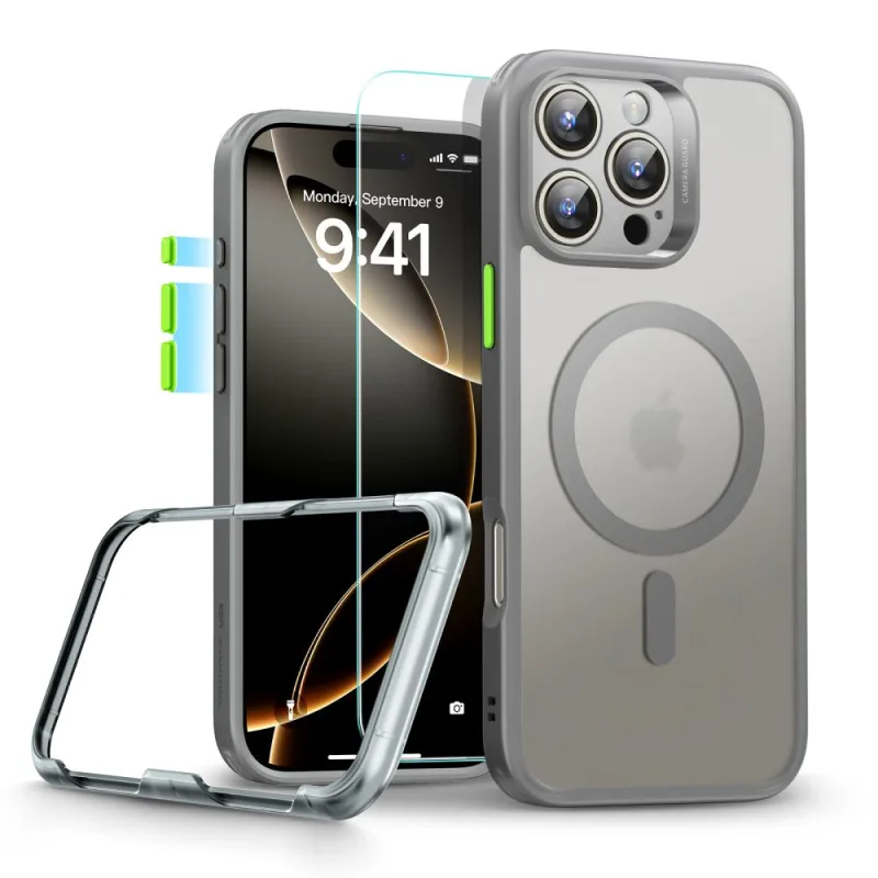 ESR Classic Pro Set Halolock MagSafe Case pre iPhone 16 Pro Max - šedý