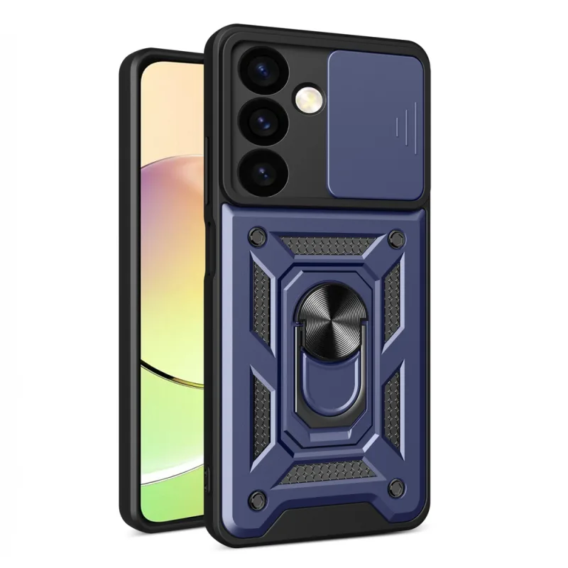 Pancierové puzdro Hybrid Armor Camshield pre Samsung Galaxy A15 s krytom fotoaparátu - modré
