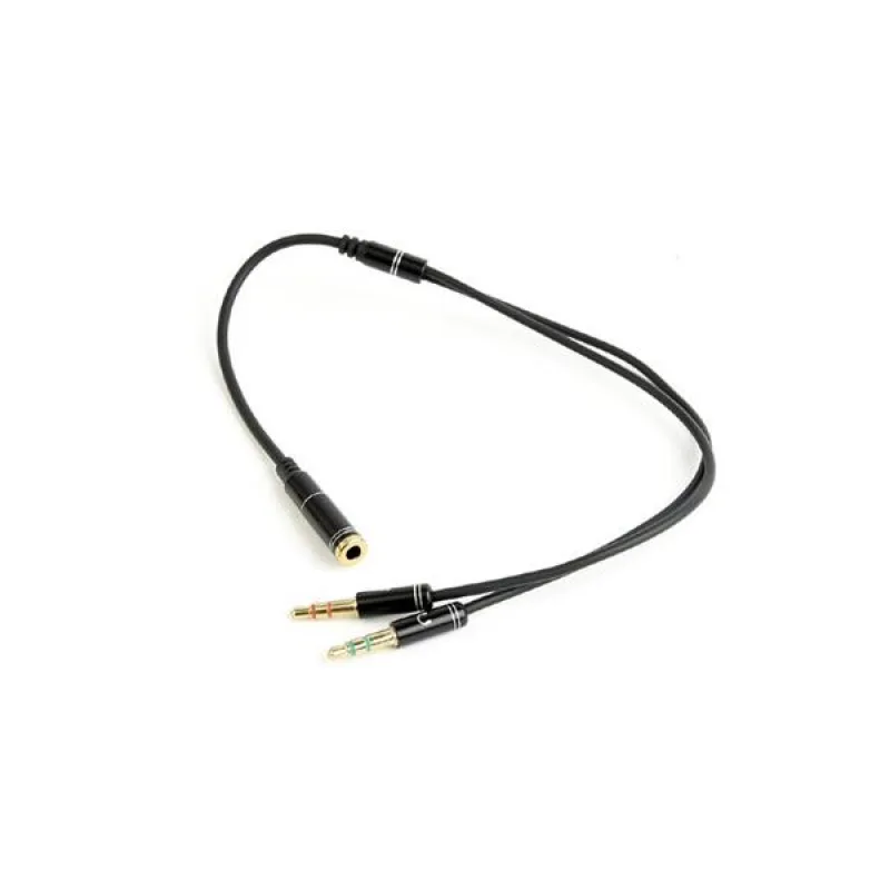 Gembird audio adaptér 3.5 mm 4-pin (F) na 2 x 3.5 mm stereo jack (M),…