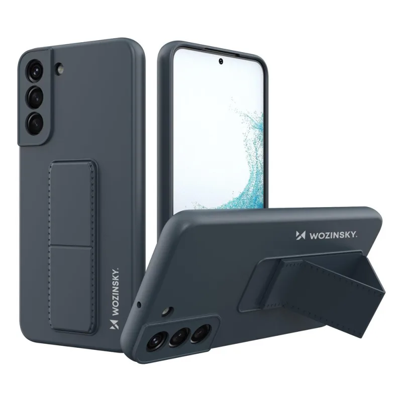 Silikónový obal Wozinsky Kickstand Case so stojanom pre Samsung Galaxy S22+ tmavomodrý