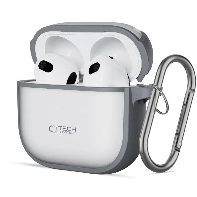 Puzdro Tech-Protect Slim Hook Case pre AirPods 4 – šedé