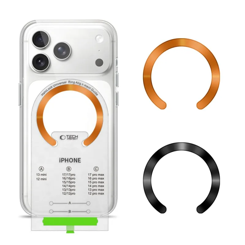 Magnetický krúžok Tech-Protect MMP-210 MagSafe v dvoch baleniach – oranžový/čierny