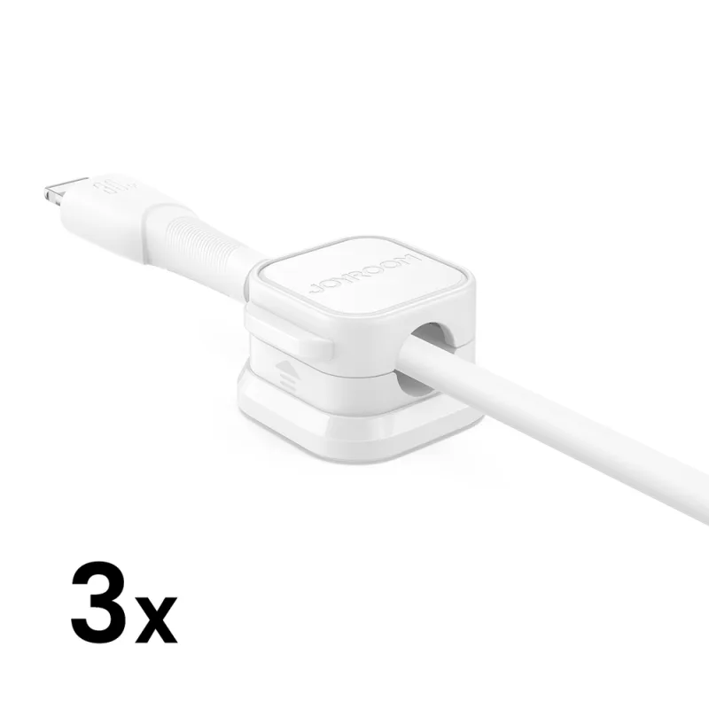 Magnetický organizér káblov Joyroom JR-ZS368 - biely (3 ks)
