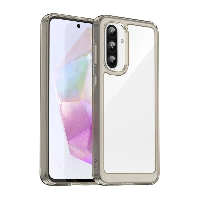 Puzdro Outer Space pre Samsung Galaxy A26 kryt s flexibilným rámom – polopriehľadné, čierne
