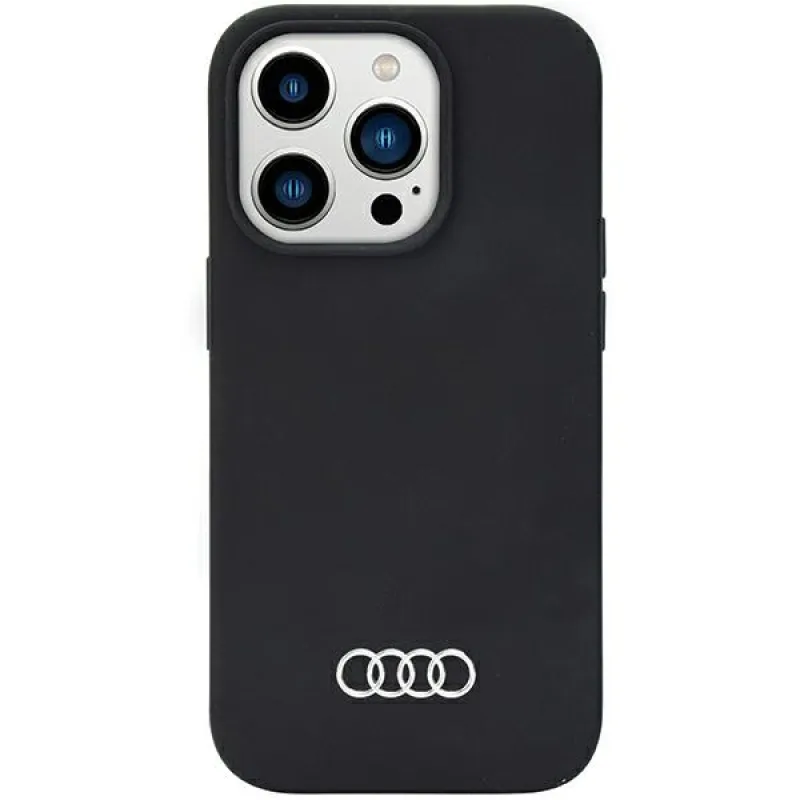 Audi silikónové puzdro iPhone 14 Pro 6,1" čierne/čierne pevné puzdro AU-LSRIP14P-Q3/D1-BK