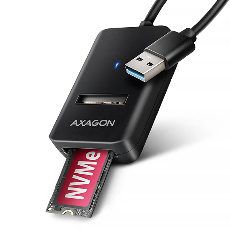 AXAGON ADM2-AM USB-A 10Gbps - M.2 NVMe & SATA SSD adaptér, kábel USB-A…
