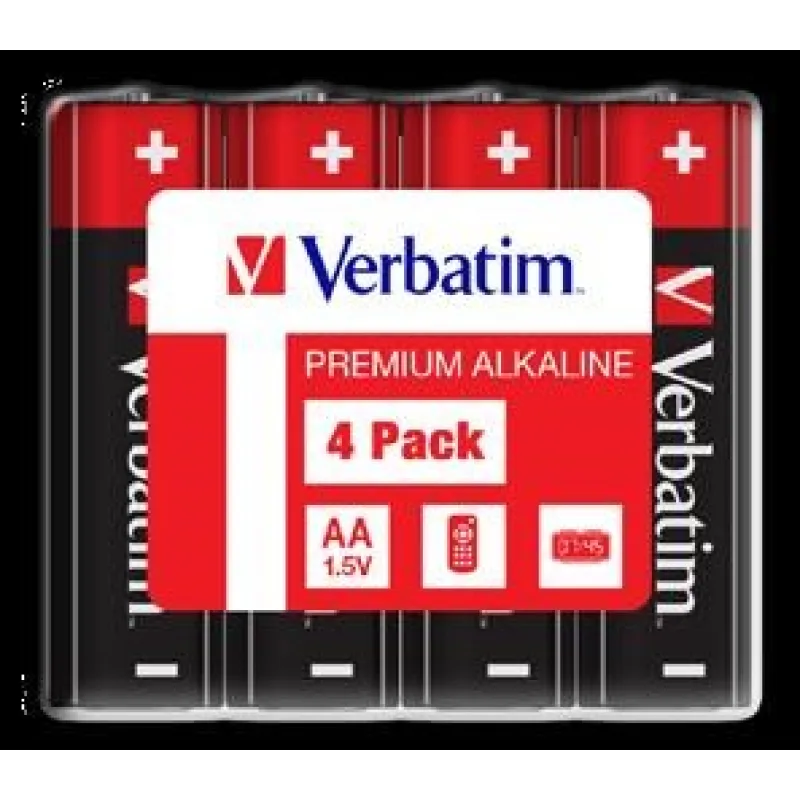 VERBATIM Alkalické baterie AA, 4 Pack - Shrink 49501