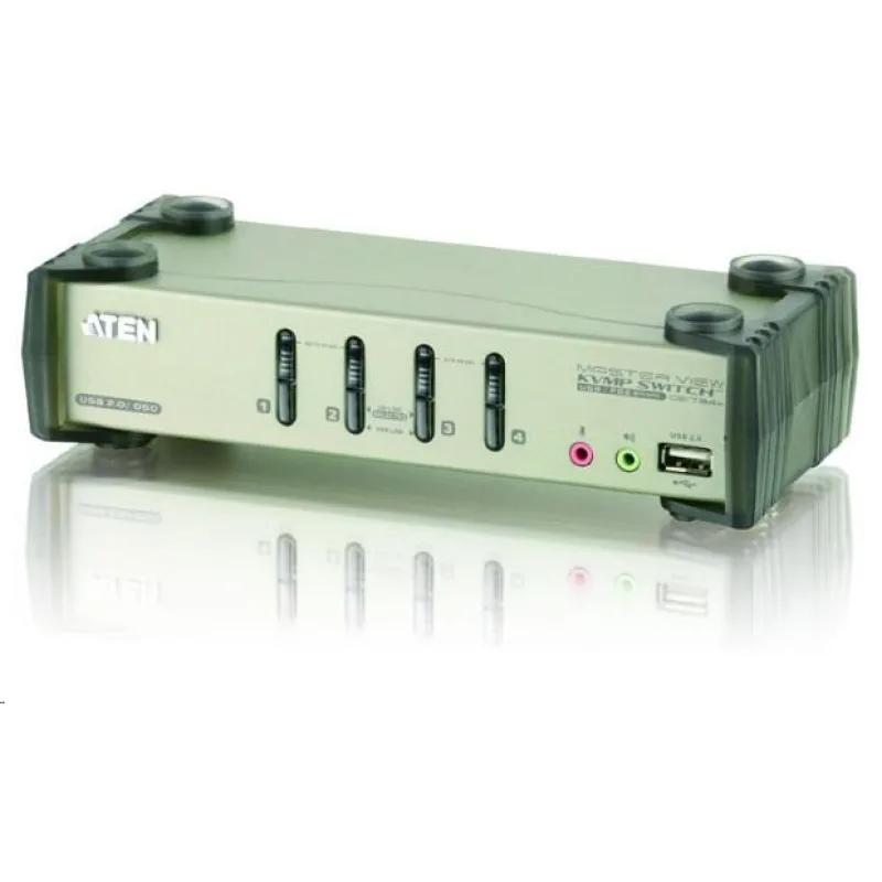 ATEN 4-portový prepínač KVMP USB+PS/ 2, usb hub, audio, OSD, 1.2m…