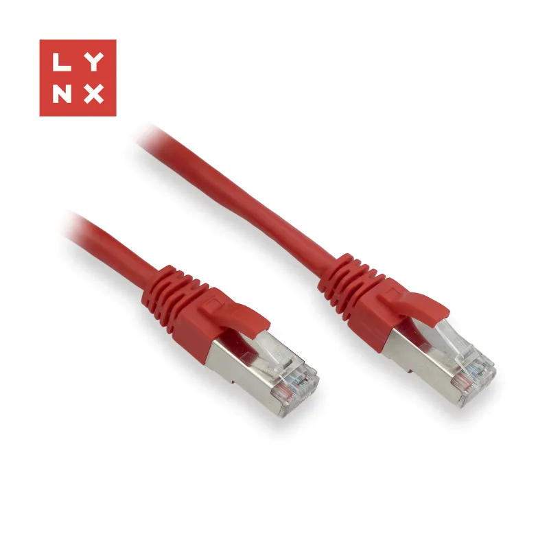 LYNX FTP patch kabel Cat5e PVC, CCA, 5m, červený LX-FTP5E-050-RED