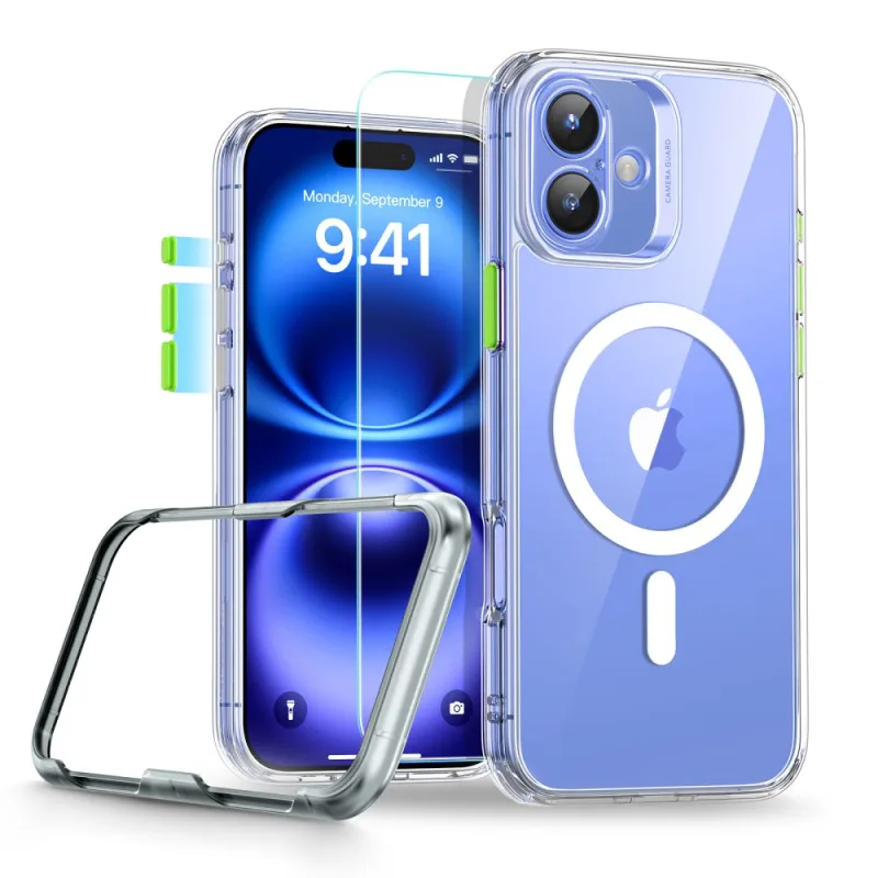 Puzdro ESR Classic Pro Set Halolock MagSafe na iPhone 16 – priehľadné