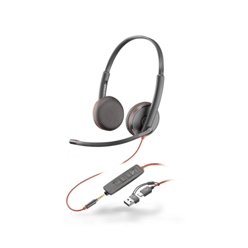 HP Poly Blackwire 3225 MS Teams náhlavná súprava, 3.5 mm jack + USB-C/A adaptér, stereo (bulk)