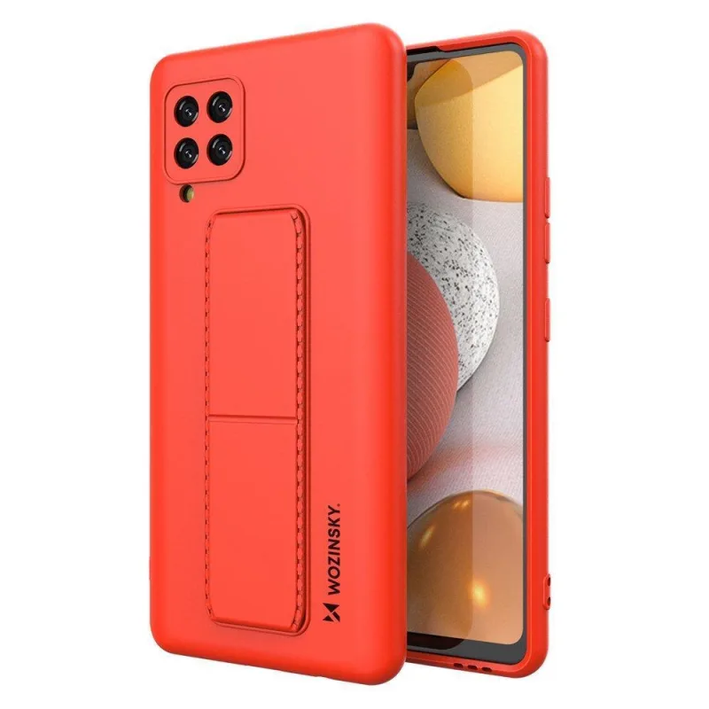 Wozinsky Kickstand Case silikónové puzdro so stojanom Samsung Galaxy A42 5G červené