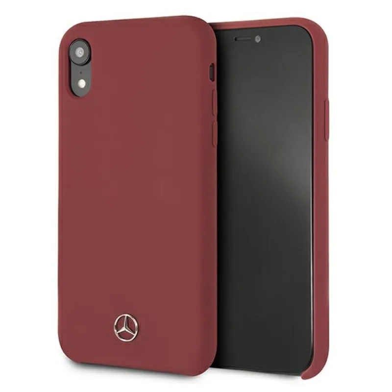 Puzdro Mercedes Silicone Line iPhone Xr – červené