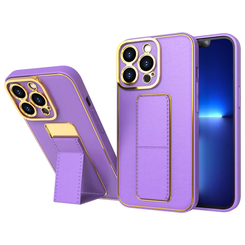 Nové puzdro Kickstand Case pre iPhone 12 Pro so stojanom fialové