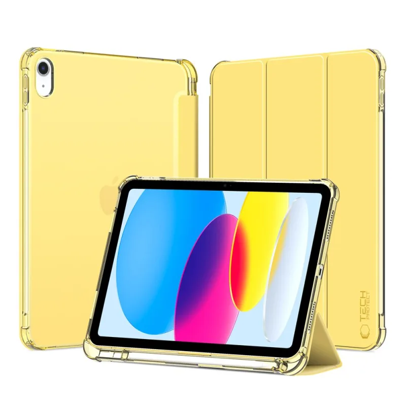 Hybridné puzdro na pero Tech-Protect SC pre iPad 10/2022 – žlté – priehľadné