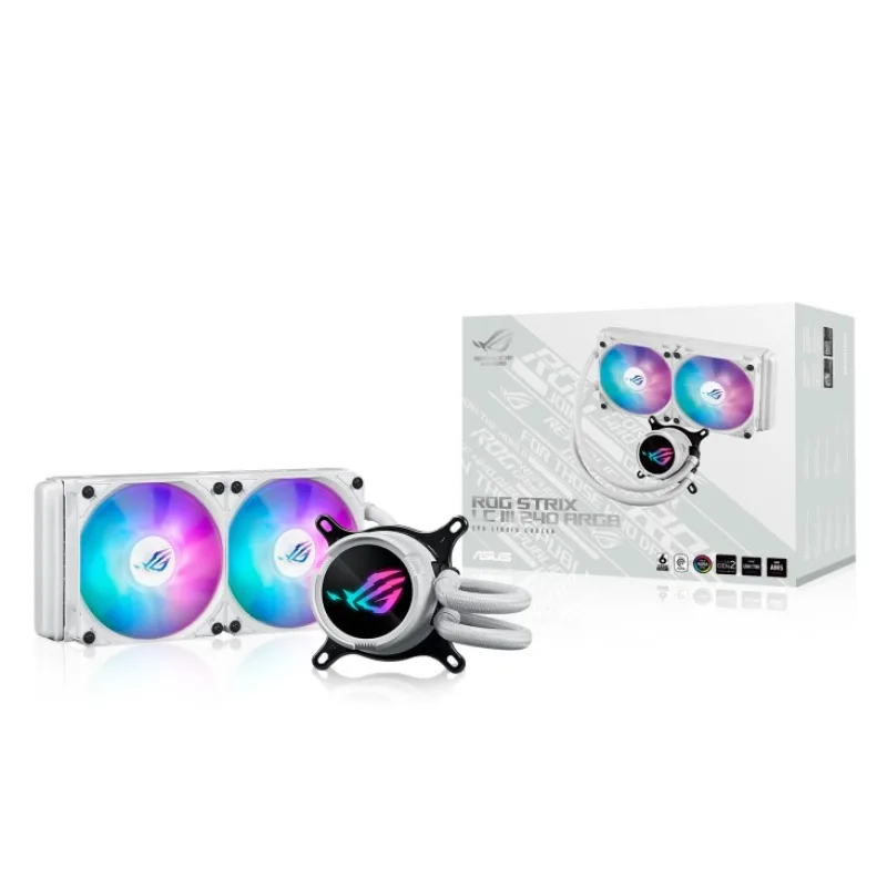 ASUS vodní chladič CPU AIO ROG STRIX LC III 240 ARGB WHITE, 2x120mm, …