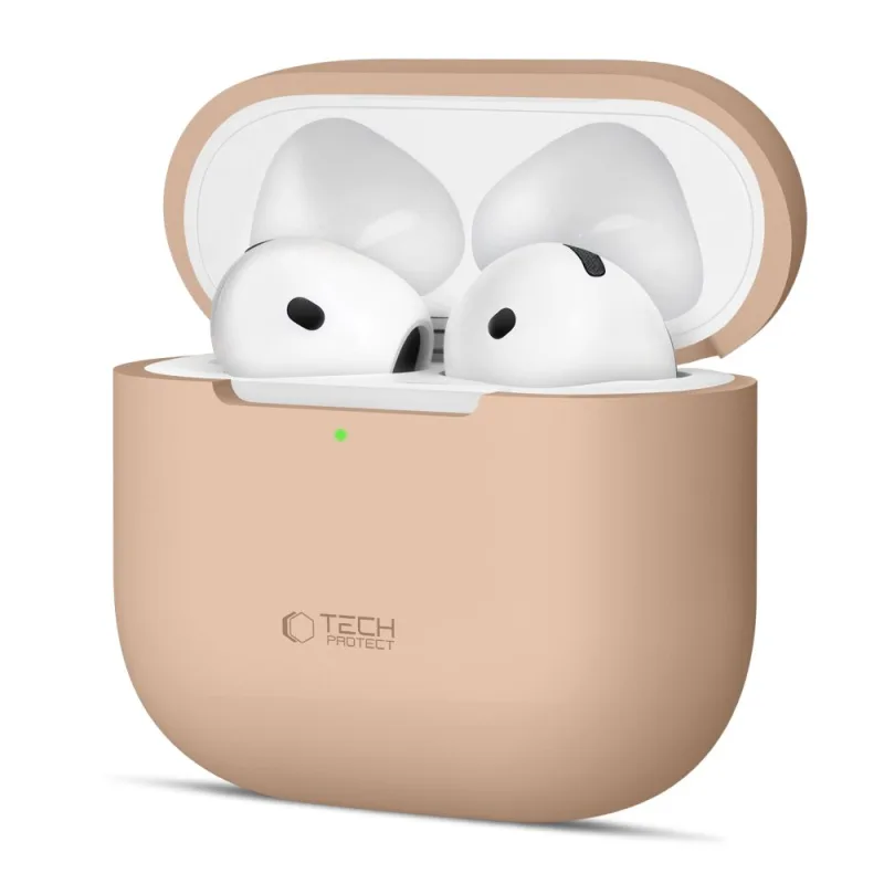 Silikónové puzdro Tech-Protect pre Apple AirPods 4 – béžové