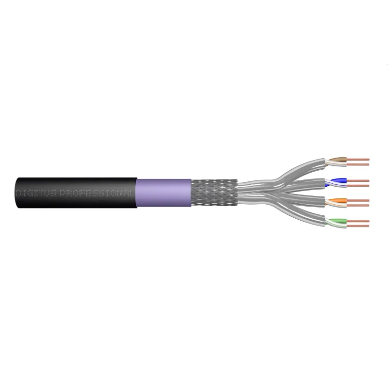 DIGITUS kábel Cat7 S/FTP, drôt, OUTDOOR, 1200MHz PE, Eca (LSZH), AWG 23/1, 100m, modrá/čierná