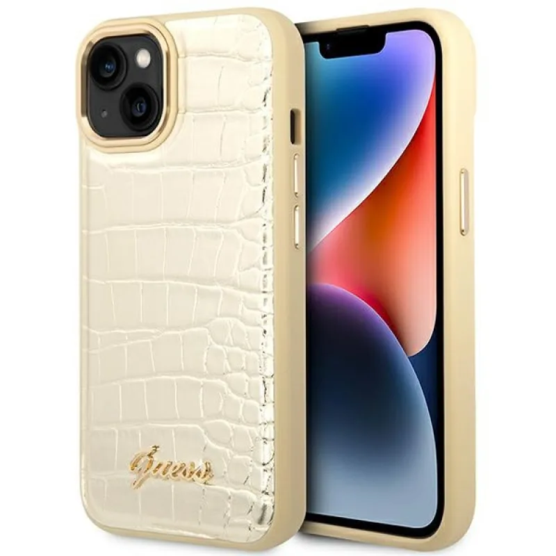 Guess GUHCP14MHGCRHD iPhone 14 Plus 6,7 "zlatý / zlatý pevný obal Croco Collection