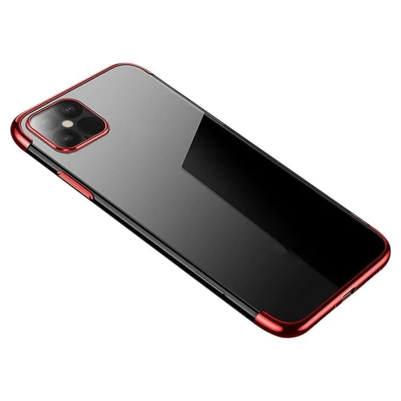 Púzdro Clear Color obal gélové puzdro s kovovým rámom Xiaomi Redmi Note 11 Pro 5G / 11 Pro červené