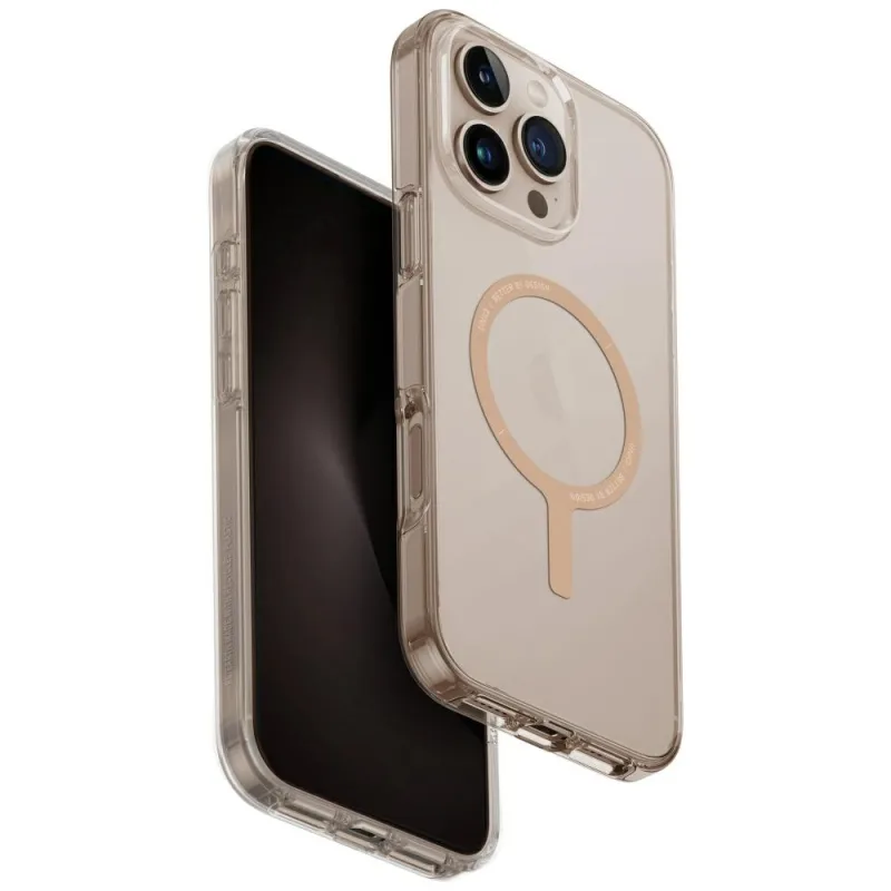 Nabíjacie puzdro Uniq Clario Magclick pre iPhone 16 Pro Max – priehľadné zlaté