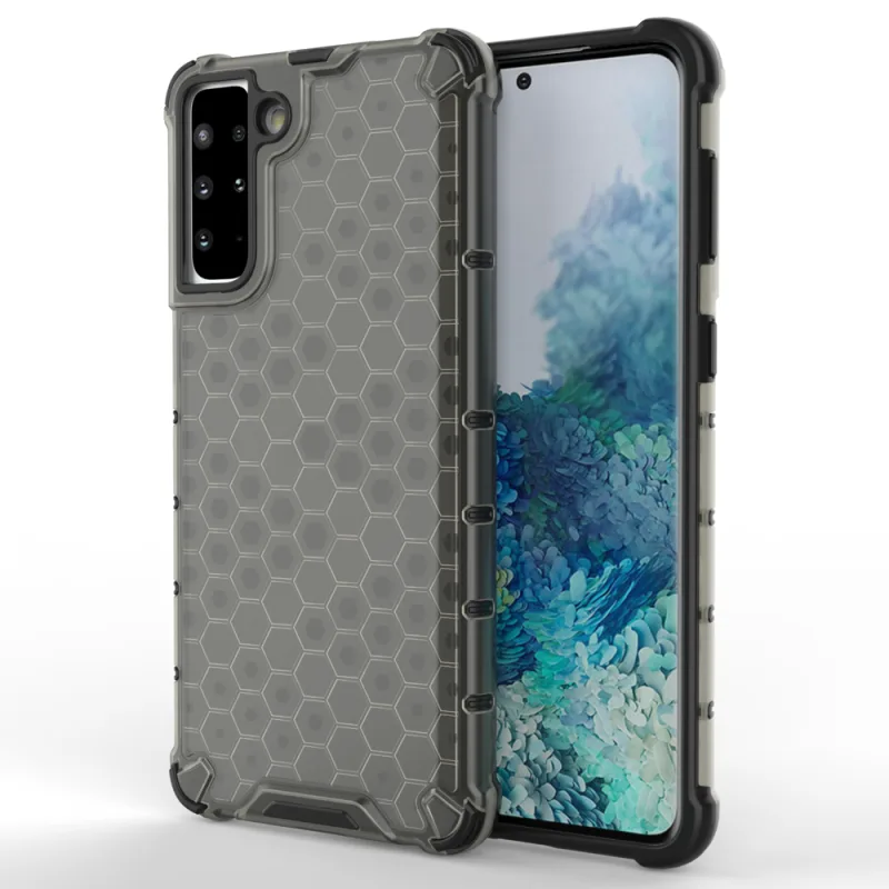 Voštinové puzdro pancierový kryt s gélovým rámom pre Samsung Galaxy S22+ (S22 Plus) čierny