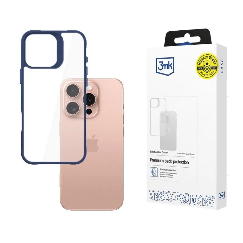 3mk ochranný kryt Satin Armor Case+ Blue pro Apple iPhone 16 Pro…