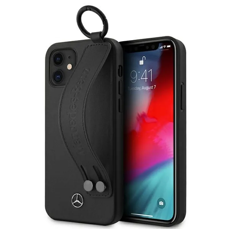 Puzdro Mercedes Strap Line pre iPhone 12 mini - čierne
